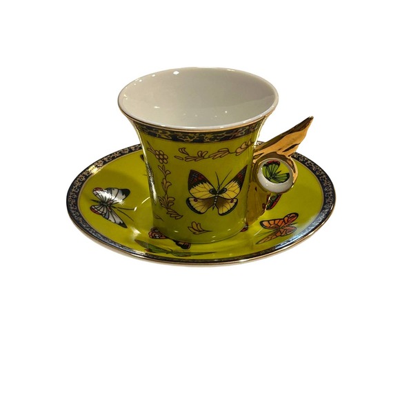 Classic coffee and tea Other - Classic Coffee & Tea Lime Green Butterfly Cup & Saucer Espresso